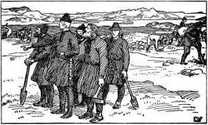 E.Werenskiold: Fra Olav den Helliges saga - Erling setter trellene i arbeid