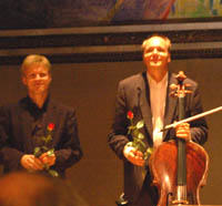 Truls Mørk med Håvard Gimse under Munchs sol, alle fotos: Kulturspeilet