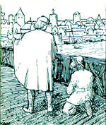 Wilhelm Wetlesen: Harald Hardraade i London by, fra Snorre Sturlassons Heimskringla (Wilhelm Wetlesen: Harald Hardraade in London town, from Snorre Sturlasson's King's Sagas, norw. ed.)