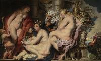 Jordaens: Kekops døtre finner slangebarnet Erechtonius (1617)