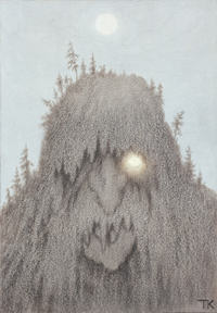 Skogstroll, illustrasjon til Troldskab, penn, laverng og blyant, Kristiania 1892