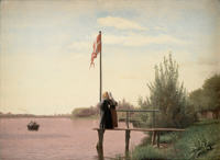 Christen Købke: Utsikt fra Dosseringen ved Sortdamssø mot Nørrebro, 1848