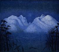 Vinternatt i Rondane, 1914, olje på lerret av Harald Sohlberg