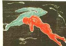 Edvard Munch: Møte i verdensrommet, tresnitt, 1899