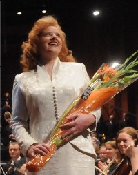Petra Lang etter konserten med Mahlers andre symfoni