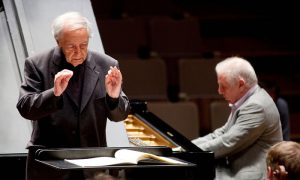 Boulez med vennen Daniel Barenboim